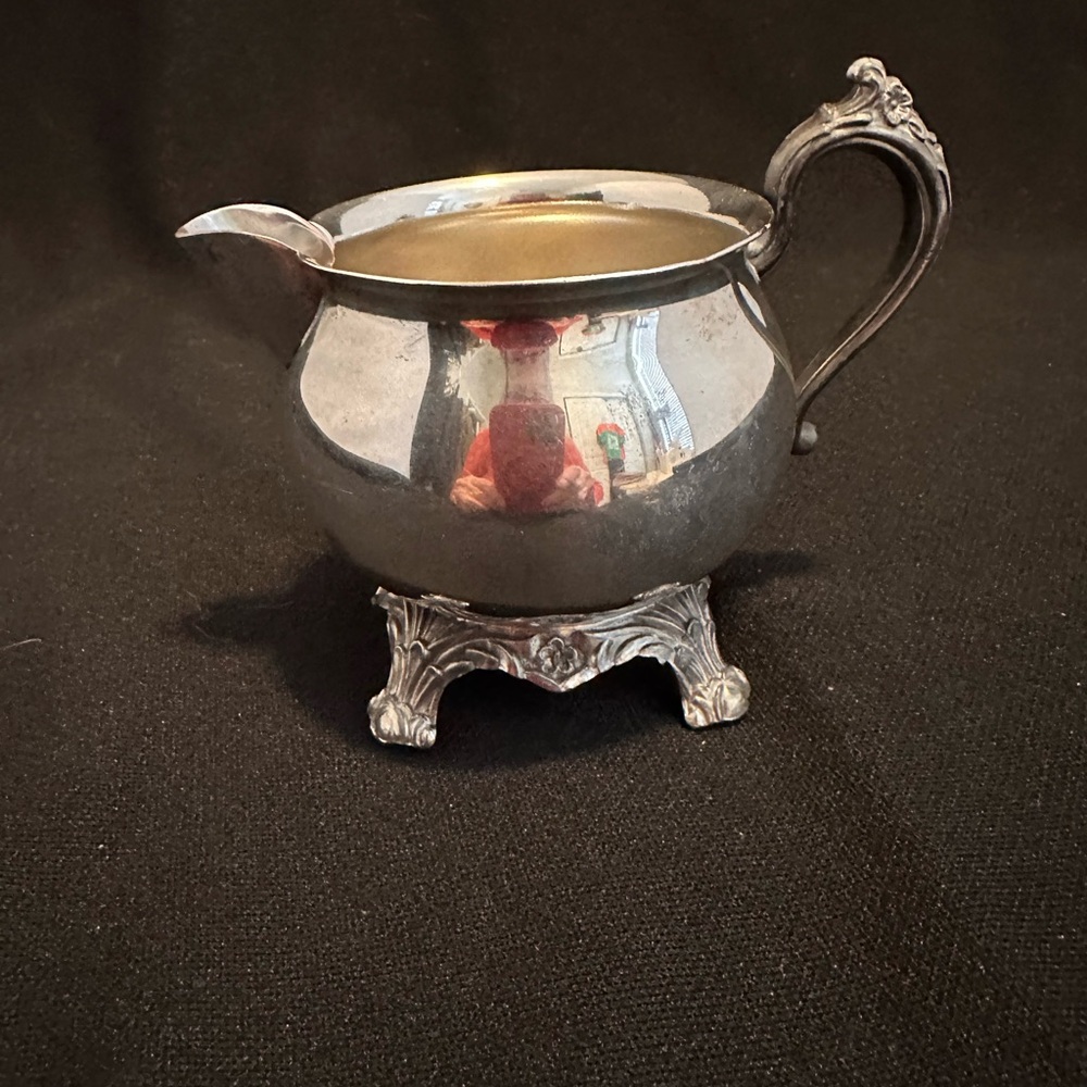Elegant Silver Creamer F.B Rogers 2305 with Ornate Handle